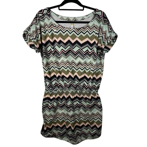 Lole Short Sleeve Comfy Casual Leisure Scoop Hem Elastic‎ Hip Sun Dress SZ Large - Picture 1 of 7